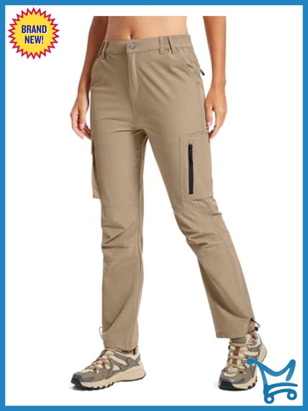 Women's Hiking Cargo Work Pants Quick Dry Water Resistant 6 Pockets